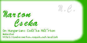 marton cseka business card